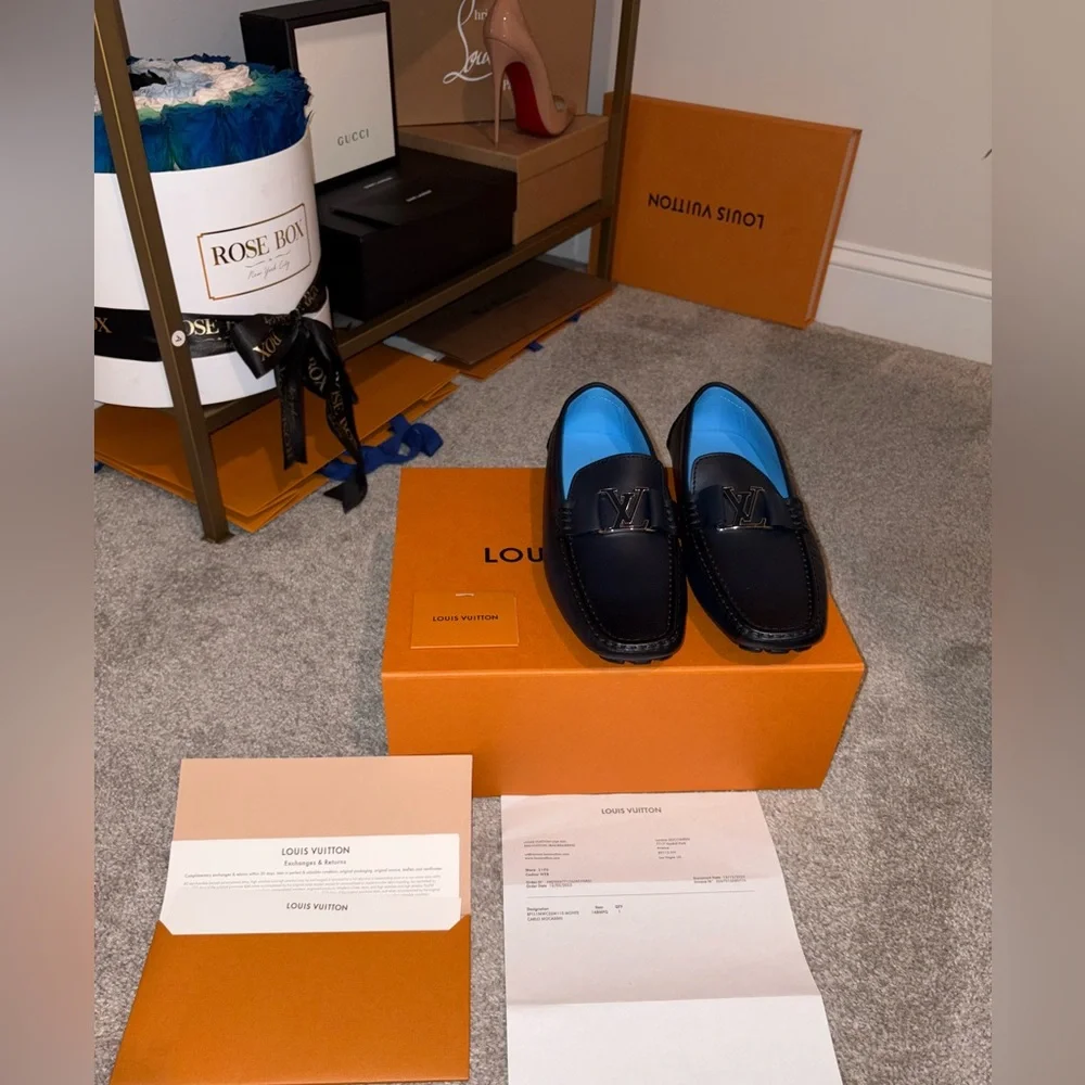 Louis Vuitton Men's Navy Slip-On Monte Carlo moccasin NWT - Picture 8 of 13